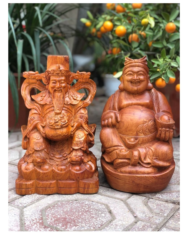 Tượng Thần Tài Thổ Địa Bằng Gỗ